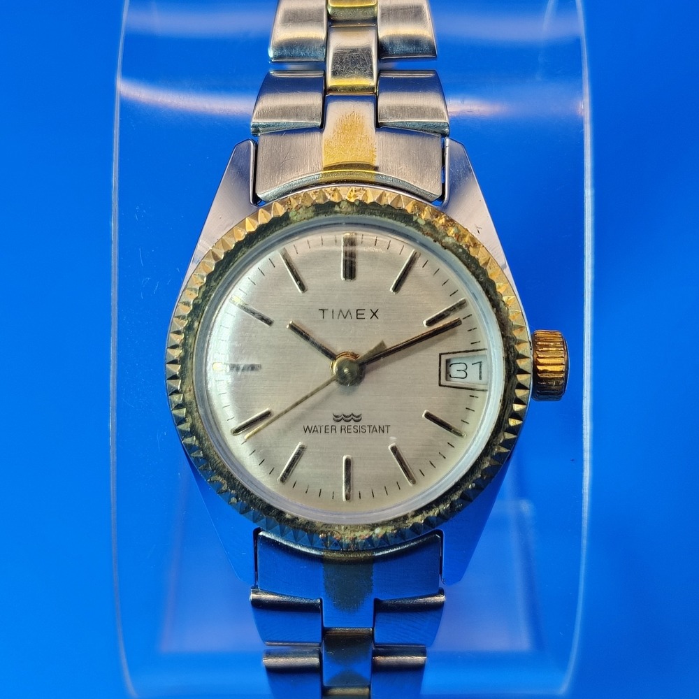 Vintage 1973 Timex Presidential Date 24mm Women's Mechanical‎ Wind Watch S. 5.75